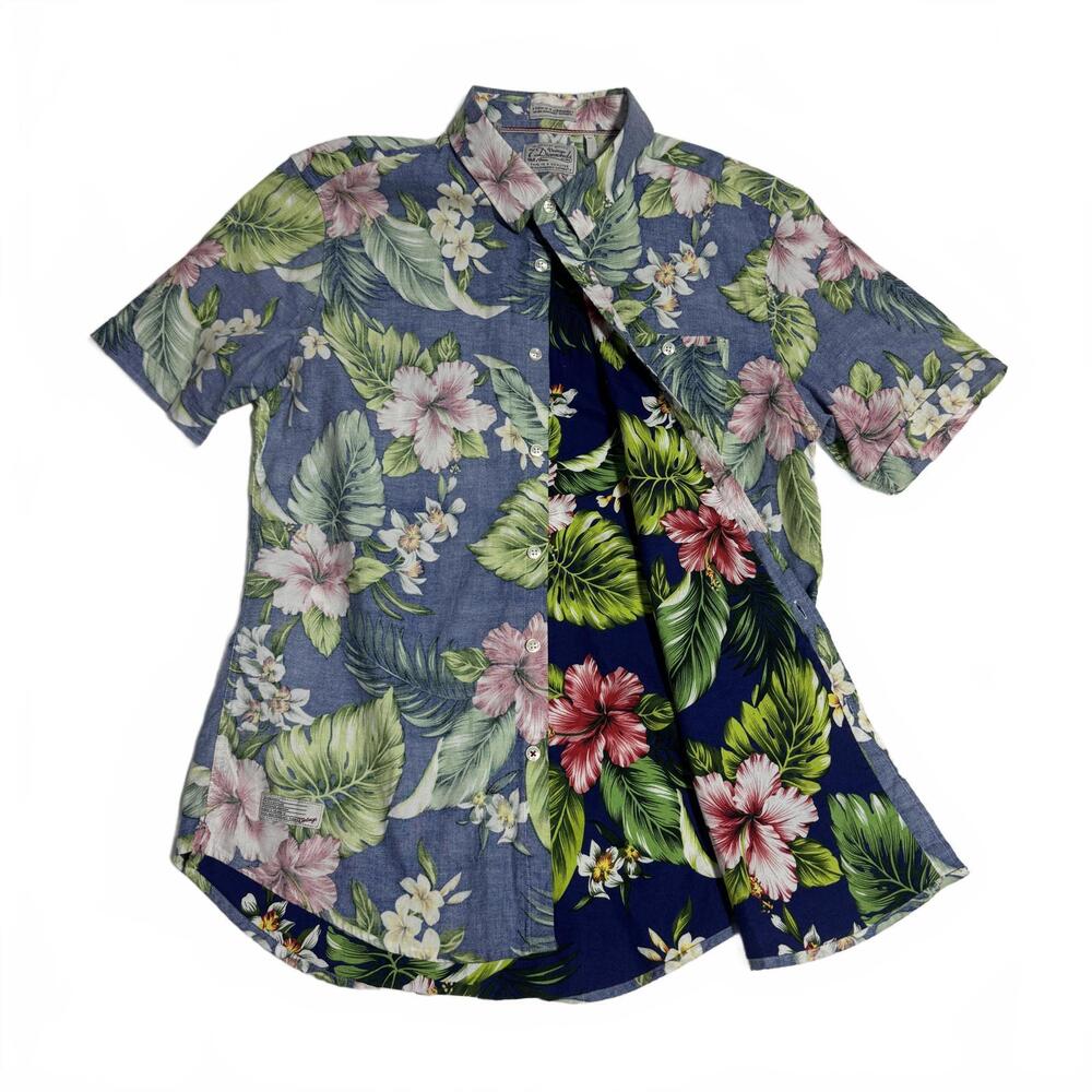 7 Diamonds Vintage Men's Hawaiian Shirt XL Floral Print B19